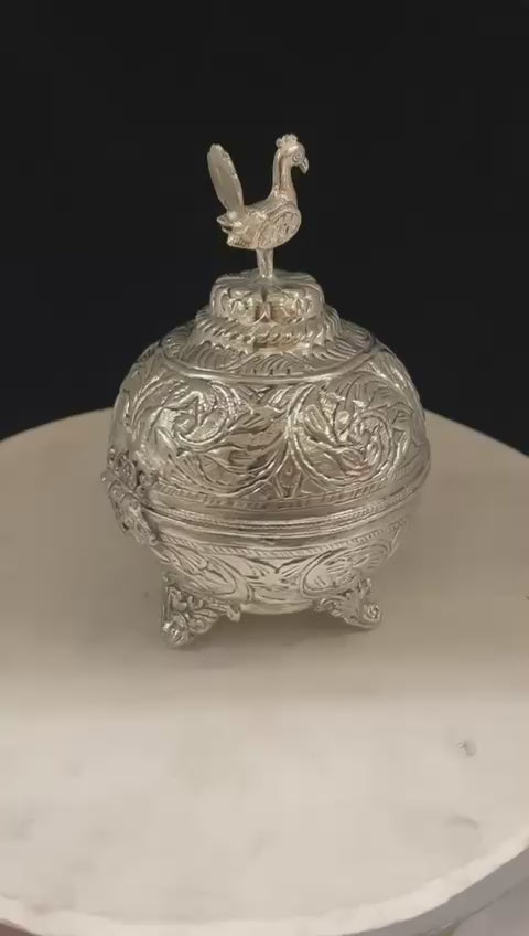 German silver fully carved box